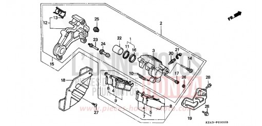 REAR BRAKE CALIPER CR125RL de 1990